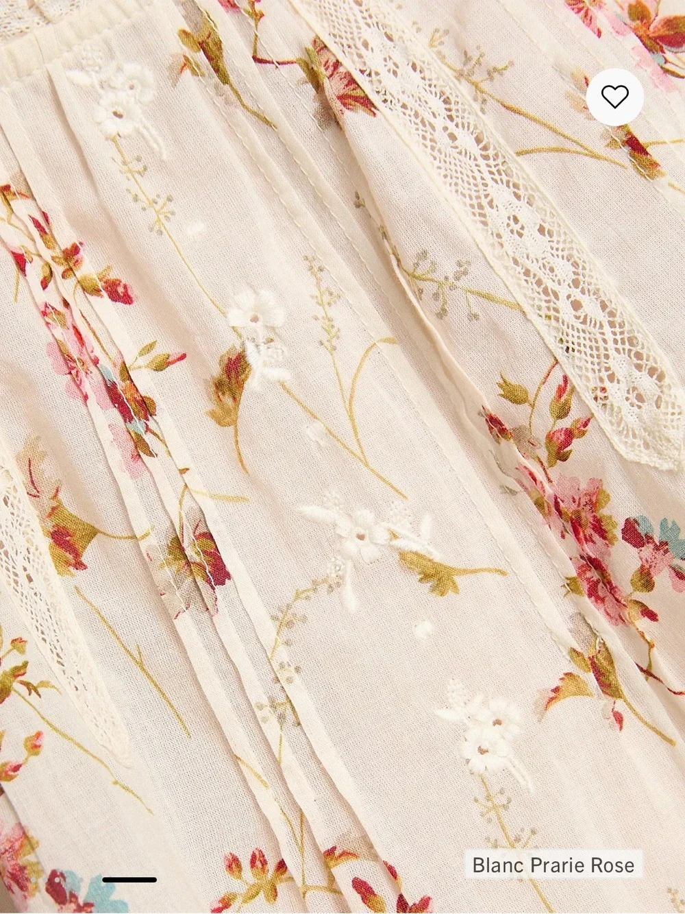 DOEN Frederica Floral Lace-Trim Top in Blanc Prarie Rose
